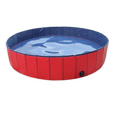 Inflatable Small Pet Bath Tub , Dog Pvc Pool Red