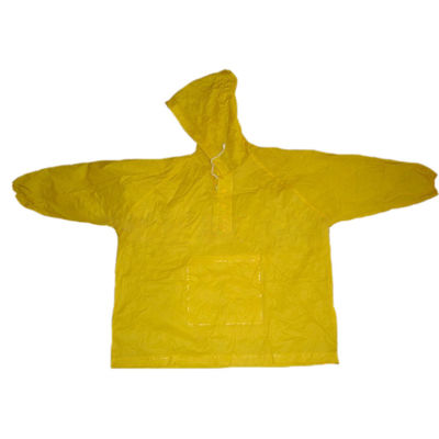 Yellow Waterproof PVC Rain Coats For Women With Hood