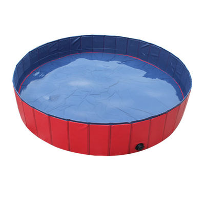 Inflatable Small Pet Bath Tub , Dog Pvc Pool Red