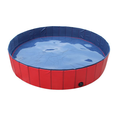 Inflatable Small Pet Bath Tub , Dog Pvc Pool Red