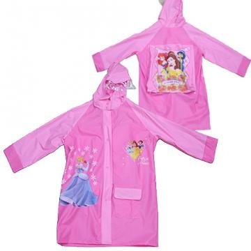 Pink Hello Kitty Pvc Rain Coats With Hood , Kids Rain Wear