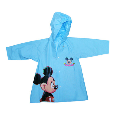 Pink Hello Kitty Pvc Rain Coats With Hood , Kids Rain Wear