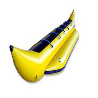 Barca di banana gonfiabile gialla del PVC con 2 remi per gli sport all'aperto
